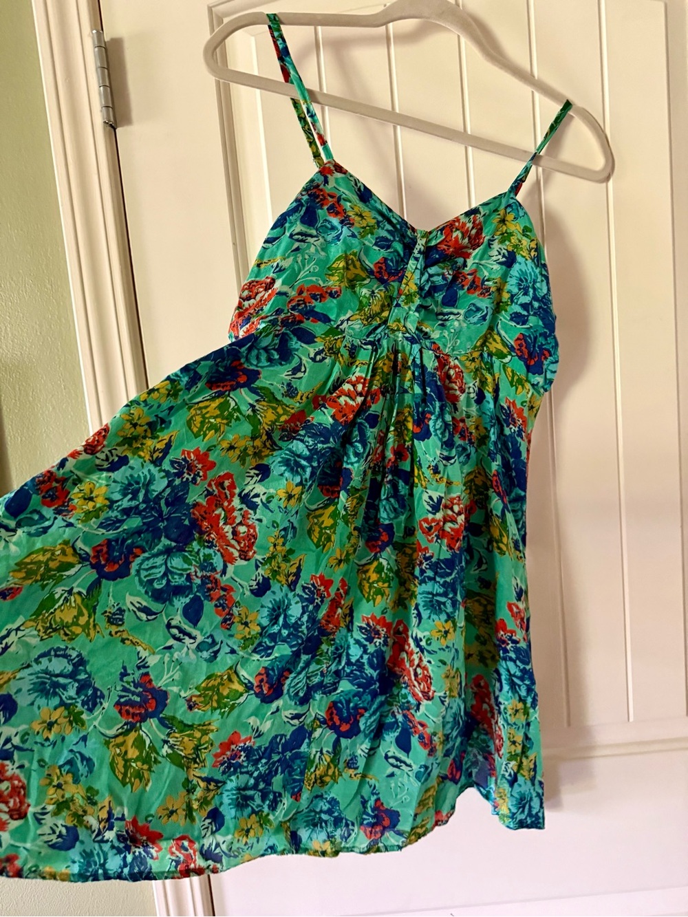 Remanika Tropical Floral Spaghetti-Strap Floral Dress  Cotton